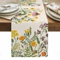 thumbnail image 1 of Spring Floral Table Runner - 90 Inch Long, Kitchen Dining Table Runner Dresser Scarves, Yellow Flowers Pastoral Botanical Rustic Farmhouse Decor for Coffee Tables Wedding Party Banquet, 1 of 8