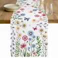 thumbnail image 1 of Spring Floral Table Runner 90 Inches Long Farmhouse Dress Scarves, Pink Blue Flowers Botanical Butterflies Dining Tablerunner for Coffee Table/Kitchen Island/Party Décor, 13" x 90", 1 of 8