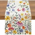 thumbnail image 1 of Spring Floral Table Runner, Colorful Flowers Farmhouse Home Kitchen Dining Table Decoration, 13 x 72 Inch, 1 of 6