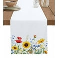 thumbnail image 1 of Spring Floral Table Runner Cotton Linen 36 Inch Holiday Dresser Scarves, Summer Pastoral Botanical Tablerunner for Kitchen Coffee Dining Bedroom Home Living Room Dinner Scarf Décor 13''x36'', 1 of 9