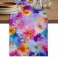 thumbnail image 1 of Spring Floral Table Runner, Pink Flowers Farmhouse Elegant Pastoral Washable Cotton Linen Table Runners 108 Inches Long, Dresser Scarf Runner for Dining/Living Room/Kitchen/Square Tables 13''x108'', 1 of 9