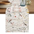 thumbnail image 1 of Spring Floral Table Runner, Summer Birds Botanical Country Washable Cotton Linen Table Runners 72 Inches Long, Dresser Scarf Runner for Dining/Coffee/Kitchen/TV Stands/Cabinets 13''x72'', 1 of 8