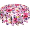 thumbnail image 1 of Spring Floral Tablecloth 60 Inch Round, Spring Summer Watercolor Flower Tablecloths Stain Resistance Polyester Floral Table Cloth for Parties Kitchen Dining Indoor Outdoor, 1 of 6