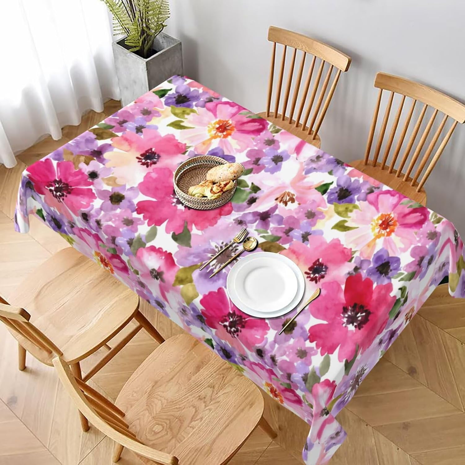 Spring Tablecloths Spring Floral Tablecloth 60 x 120 Inch Rectangle, Spring Summer ...