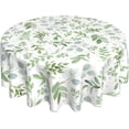 thumbnail image 1 of Spring Floral Teal Sage Green Tablecloth Round 60 Inch Watercolor Eucalyptus Leaf Round Table Cloth Wrinkle Resistant Washable Table Cover for Kitchen Dining Room Holiday Party Picnic Patio, 1 of 6