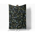 thumbnail image 1 of Spring Floral Throw Blanket, Black and Yellow Watercolor Floral Throw Blanket for Couch, Farmhouse FlowersSoft and Warm Throw Blanket for Women Girls, 60X80IN, 1 of 2