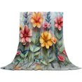 thumbnail image 1 of Spring Floral Throw Blanket for Couch, Soft Lightweight Flannel Fleece Blanket, Farmhouse Flowers Summer Botanical Microfiber Plush All Season Decorative Blankets Gifts for Sofa Bed Office 40"x60", 1 of 9