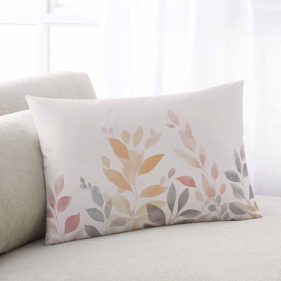 Spring Floral Throw Pillow Covers, Colorful Botanical Watercolor Soft Breathable Pillow Cases with Invisible Zipper for Sleeping, Body Pillowcases for Couch Bed Sofa Chair 24x36 Inches