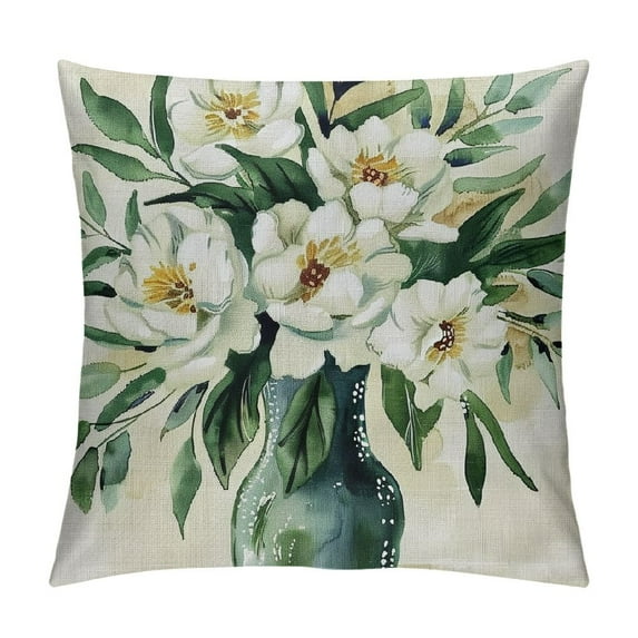 Spring Floral Throw Pillow Covers Inch Flower Outdoor Spring Summer Farmhouse Decorations Decorative Throw Pillows Cases for Home Living Room Porch Couch Sofa Decor