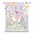 thumbnail image 1 of Spring Floral Tie Up Curtain 63 Inches Long, Colorful Flowers Field Watercolor Rustic Farmhouse Balloon Style Kitchen Window Curtain Over Sink, Small Window Rod Pocket Curtain 52"x63", 1 of 9