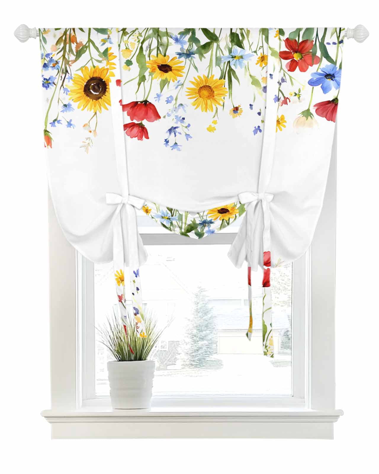 Photo inspiration: Fresh Look at Spring Floral Tie Up Curtains For Window Thermal Insulated Balloon
