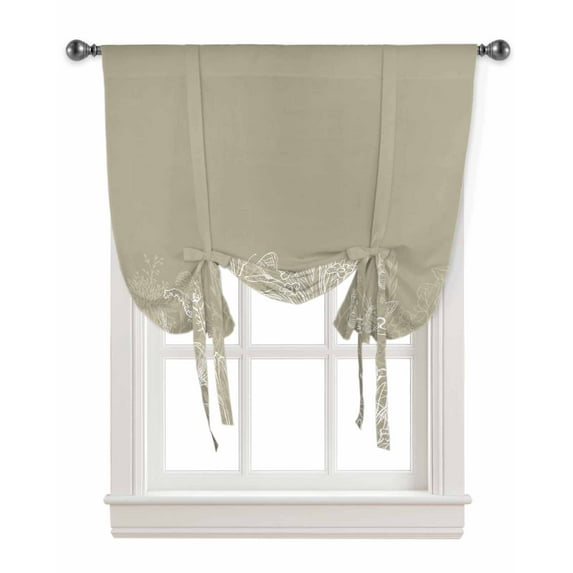 Spring Floral Tie Up Curtains for Kitchen Bathroom Bedroom Windows 63 Inch Length, Modern Art Pastoral Summer Botanical Balloon Drape Curtains Shade Rod Pocket Drapery Curtain Panel, 52"x45"