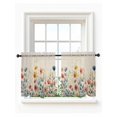 thumbnail image 1 of Spring Floral Tier Curtains 36 Inch Length,Sheer Curtains for Bedroom Living Room Window Watercolor Elegant Summer Botanical Rustic Voile Drapes Kitchen Curtains Small Half Window 27.5"x36" 2 Panels, 1 of 7