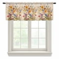 thumbnail image 1 of Spring Floral Valance Curtains for Kitchen/Living Room/Bathroom/Bedroom Window, Rod Pocket Small Topper Half Short Window Curtains Voile Sheer Scarf, Vintage Summer Botanical Flowers 60"x18", 1 of 8