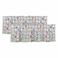 thumbnail image 1 of Spring Floral Valances for Windows, Decorative Rod Pocket Window Valance Curtains, Grey Plaid Pink Blue Flowers Butterfly Short Curtain Drapes for Kitchen/Living Room, 2 Panels, 42" W x 18" L, 1 of 8