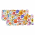 thumbnail image 1 of Spring Floral Valances for Windows, Watercolor Colorful Botanical Summer Light Filtering Kitchen Curtains, Rod Pocket Window Valance Curtains for Living Room Bedroom, 60" W x 18" L, 2 Panels, 1 of 9