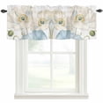 thumbnail image 1 of Spring Floral Valances for Windows Watercolor White Blue Poppy Flowers Leaf Plant Rod Pocket Curtain Valance Window Treatment Short Curtains for Kitchen Living Room, 54"x18", 1 of 9