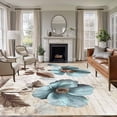 thumbnail image 1 of Spring Floral Vintage Area Rugs 5x7 for Living Room, Retro Teal Tulips Botanical Summer Non Slip Washable Rug Runner, Low Pile Indoor Floor Carpet Mat Bathroom Rugs for Bedroom, Kids Room, 1 of 9