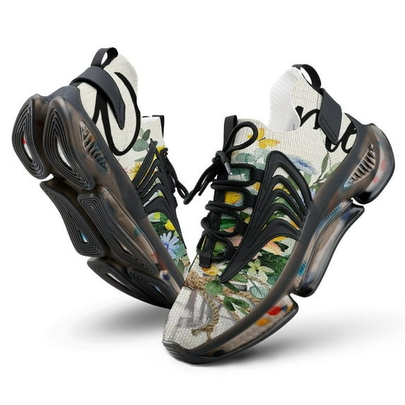 Spring Floral Walking Shoes for Men Woman Lightweight Tennis Fashion Elastic Sports Shoes Cushion Basketball Shoes