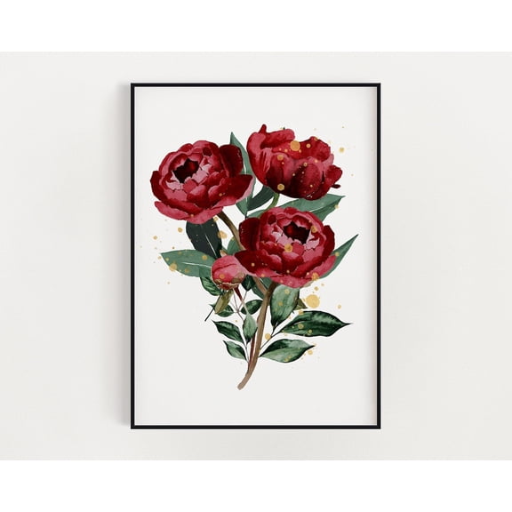 Spring Floral Wall Art Print, Flower Wall Art, Home Decor, Botanical Print, Spring Wall Decor Home Decor #3232, Stretched Canvas Size 8x12