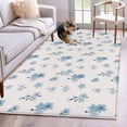 thumbnail image 1 of Spring Floral Washable Area Rugs 4'x6', Watercolor Blue Flowers Modern Farmhouse Low Pile Throw Living Room Rug Non-Slip Sturdy Edge Binding Carpet for Indoor Entryway Bedside Kitchen, 1 of 9