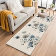 thumbnail image 1 of Spring Floral Washable Runner Rugs 2'x6', Watercolor Blue Gray Flowers Romantic Farmhouse Retro Low Pile Throw Entryway Rug Non-Slip Sturdy Edge Binding Carpet for Indoor Bedside Entrance Bedside, 1 of 9