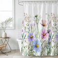 thumbnail image 1 of Spring Floral Waterproof Fabric Shower Curtain,Watercolor Herbs Summer Botanical Waterproof Fabric Shower Curtain for Bathroom Curtains Bathtubs Hotel Shower Curtains with 12 Hooks Stall 54x78in, 1 of 8