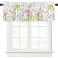 thumbnail image 1 of Spring Floral Wildflowers Curtains Valances for Kitchen Windows,Summer Flower Botanical Short Curtains & Drapes Rod Pocket,Butterfly Curtain Valance for Living Room Curtain Over Sink 54x18in,1Panel, 1 of 6