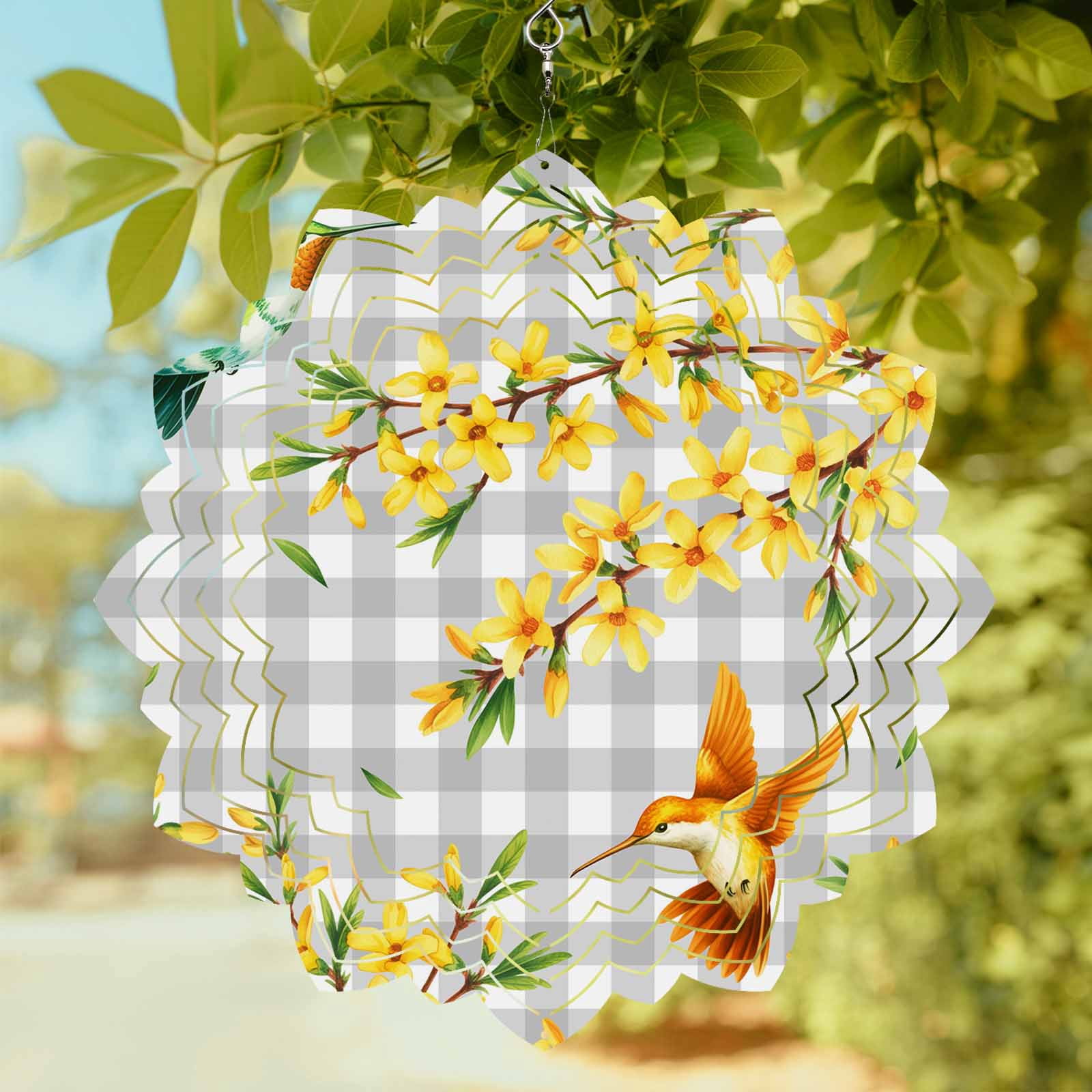 Spring Wind Spinner Spring Floral Wind Spinner for Garden Yard 10In, Watercolor Spring ...