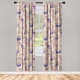 thumbnail image 1 of Spring Floral Window Curtains, Romantic Asian Garden Feels Daisy Flowers Pattern with Leaves, Lightweight Decor 2-Panel Set with Rod Pocket, Pair of - 28"x95", Dark Lavender Cream Lilac, by Ambesonne, 1 of 3