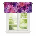thumbnail image 1 of Spring Floral Window Valance for Kitchen, Vintage Watercolor Purple Pink Flower Leaves Plant Linen Texture Rod Pocket Short Curtain for Small Windows, Light Filtering Decorative Valance, 60 x 14 Inch, 1 of 9