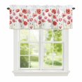 thumbnail image 1 of Spring Floral Window Valance for Kitchen, Watercolor Red Pink Wildflower Rustic Farmhouse Rod Pocket Short Curtain for Small Windows, Light Filtering Decorative Valance, 60 x 18 Inch, 1 Panel, 1 of 9