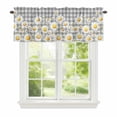 thumbnail image 1 of Spring Floral Window Valance for Kitchen, Watercolor White Flowers Gray White Plaid Rod Pocket Short Curtain for Small Windows, Light Filtering Decorative Valance, 42 x 18 Inch, 1 Panel, 1 of 9