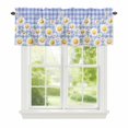 thumbnail image 1 of Spring Floral Window Valance for Kitchen, Watercolor White Flowers Rustic Blue White Plaid Rod Pocket Short Curtain for Small Windows, Light Filtering Decorative Valance, 42 x 18 Inch, 1 Panel, 1 of 9