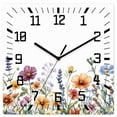 thumbnail image 1 of Spring Floral Wooden Wall Clock Silent Non Ticking, Colorful Botanical Summer Blooming Square Wall Clocks Battery Operated, Decor Clock for Home Office, Living Room, Kitchen, 10 Inch, 1 of 9