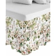 thumbnail image 1 of Spring Floral Wrap Around Bed Skirts for California King Bed 16" Drop,Bed Skirt with Adjustable Elastic Belt Dust Ruffle Bed Valance for Bedroom Green Botanical Flowers Watercolor Bed Frame Cover, 1 of 7