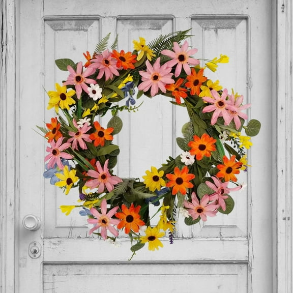 Spring Floral Wreath For Home Door Decoration For Weddings And Seasonal Celebrations 50cm Size For Wall Hanging