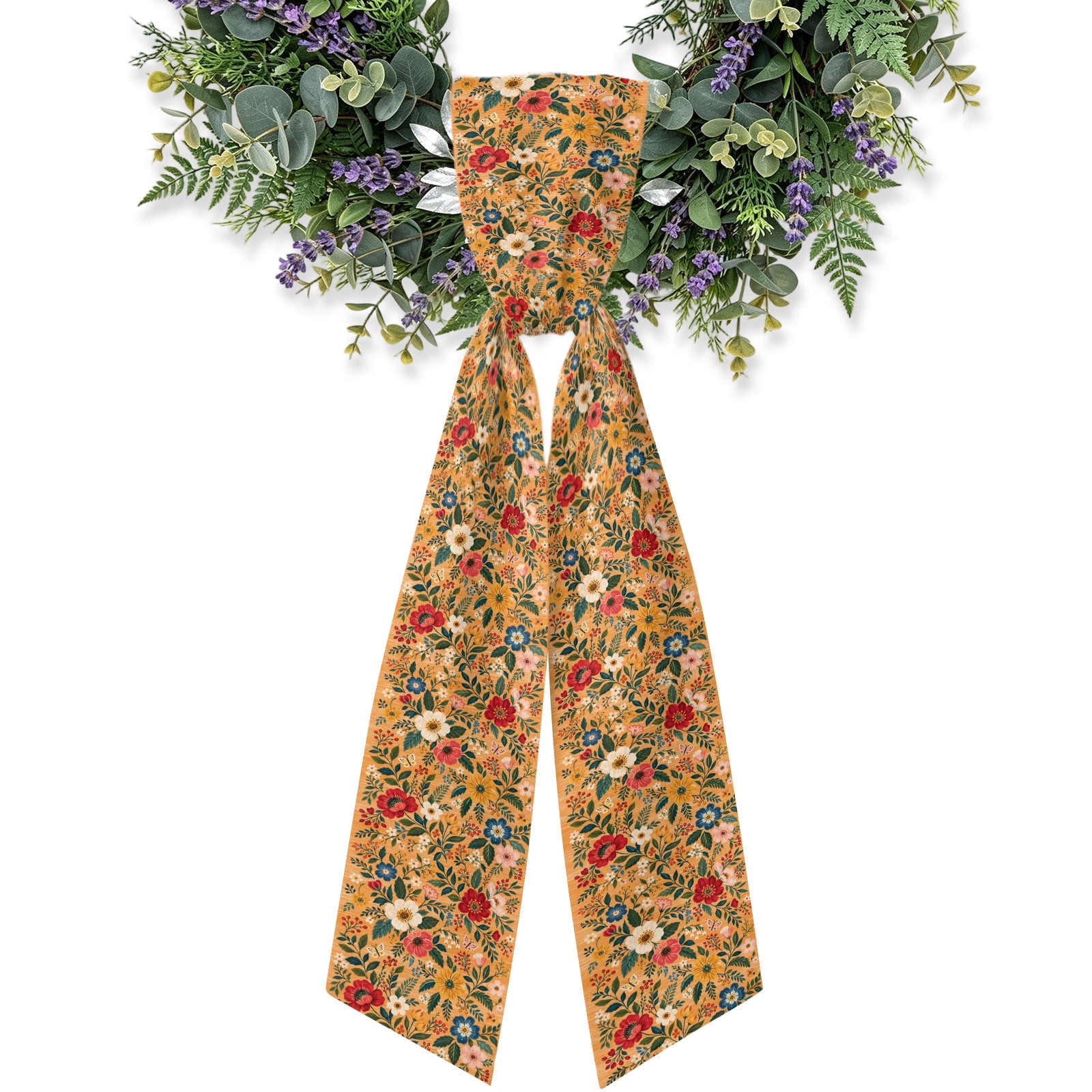 Spring Flower Weath Spring Floral Wreath Sash for Front Door 4.5