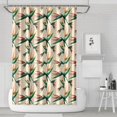 thumbnail image 1 of Spring Floral and Hummingbird Shower Curtain – Watercolor Botanical Design for Vintage Bathroom Style, 1 of 5