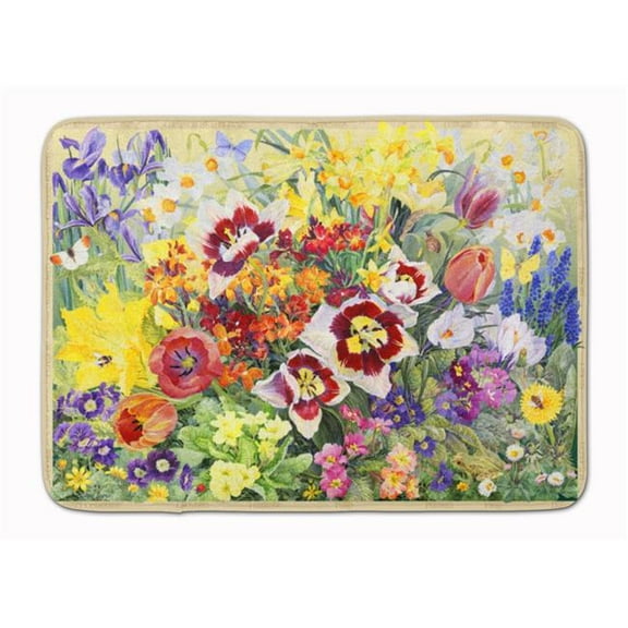 Spring Floral by Anne Searle Machine Washable Memory Foam Mat
