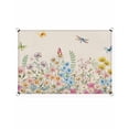 thumbnail image 1 of Spring Florals Sun Shade Sail 12'X16' Watercolor Colorful Floral Leaf Butterfly Dragonfly Linen Texture UV Block Outdoor Sail Shades Breathable Waterproof Rectangular Sunshade for Patio Garden Porch, 1 of 8