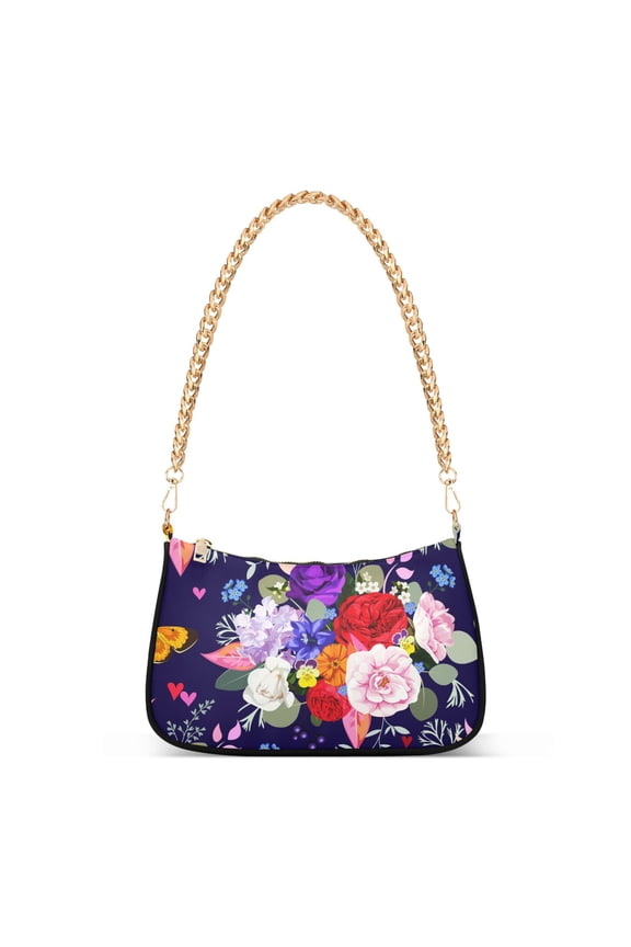 Spring Flower 6 Womens Chain Shoulder Bag Tote Handbag Clutch Hobo Purse with Zipper for Travel Casual