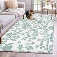 thumbnail image 1 of Spring Flower Area Rug 3x5 FT, Non Slip Entryway Bedside Carpet, Vintage Farmhouse Turquoise Boho Leaf Washable Soft Floor Carpet Indoor Mat Non-Shedding Throw Rugs for Dorm Kitchen Home Office, 1 of 8
