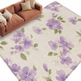 thumbnail image 1 of Spring Flower Area&nbsp;Rug 5x7ft Purple Floral Green Leaf Non-Slip&nbsp;Washable Square&nbsp;Rugs Soft Felt Indoor Floor Mat for Bedroom Kitchen Living Room Bathroom, 1 of 9