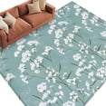 thumbnail image 1 of Spring Flower Area&nbsp;Rug 5x7ft White Floral Vintage Blue Texture Watercolor Non-Slip&nbsp;Washable Square&nbsp;Rugs Soft Felt Indoor Floor Mat for Bedroom Kitchen Living Room Bathroom, 1 of 9