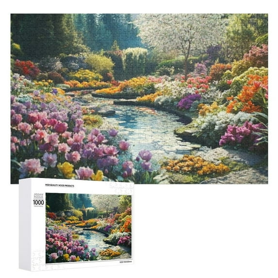 Spring Flower Art Puzzle, 1000 Pieces for Adults, Colorful Floral Jigsaw, Perfect as Elegant Home Decor