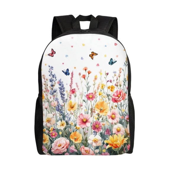 Spring Flower Backpack Full Front Print Travel Laptop Bag for Men and Women