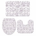 thumbnail image 1 of Spring Flower Bath Mat 3 Piece Bathroom Rug Set, Vintage Farmhouse Light Purple Boho Leaf Non Slip Bath Rug Contour Mat and Toilet Lid Cover, Absorbent Shower Mats Soft Bath Rugs and Mats Sets, 1 of 8