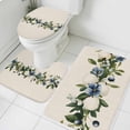 thumbnail image 1 of Spring Flower Bathroom Rugs Set Vintage Blue Floral Watercolor Plant Linen Texture Non Slip Absorbent Soft Bath Mats 3 Piece Set with Bathroom Rug, U-Shaped Floor Mat, Toilet Seat Cover Small Size, 1 of 9
