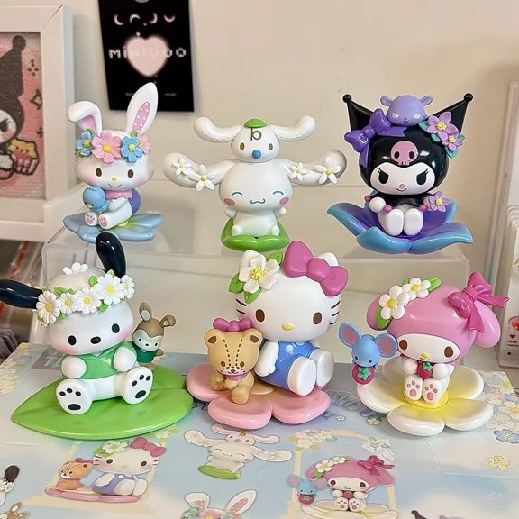Spring Flower Blind Box Figures, Cute Character Desk Decorations, Perfect Gift for Any Occasion, 6 Styles